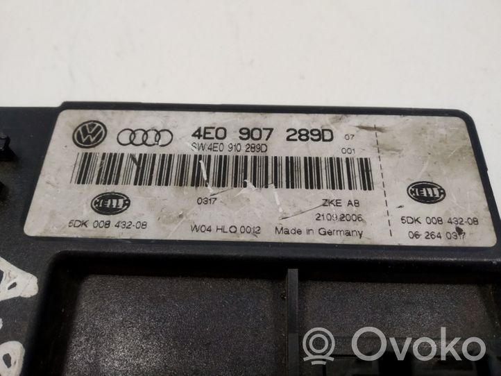 Audi A8 S8 D3 4E Mukavuusmoduuli 4E0907289D