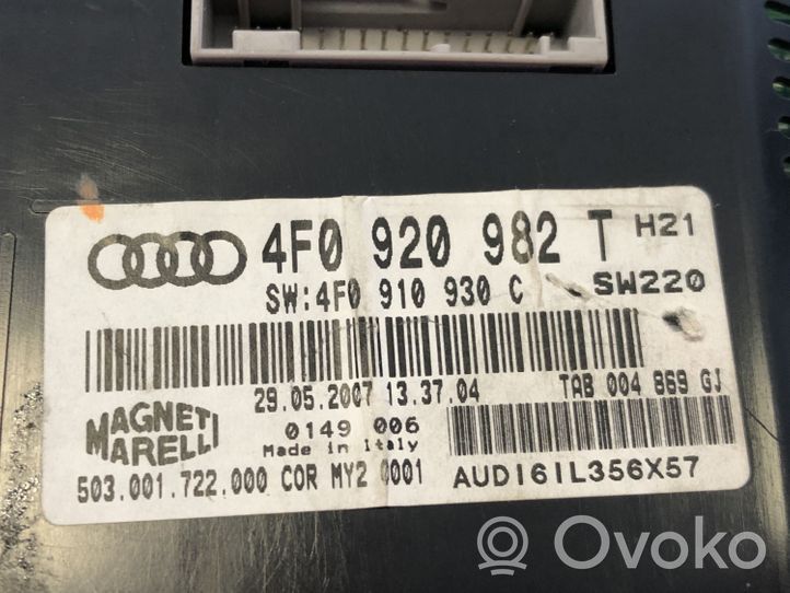 Audi A6 S6 C6 4F Tachimetro (quadro strumenti) 4F0920982T