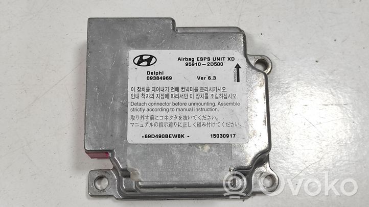 Hyundai Elantra Oro pagalvių valdymo blokas 959102D500