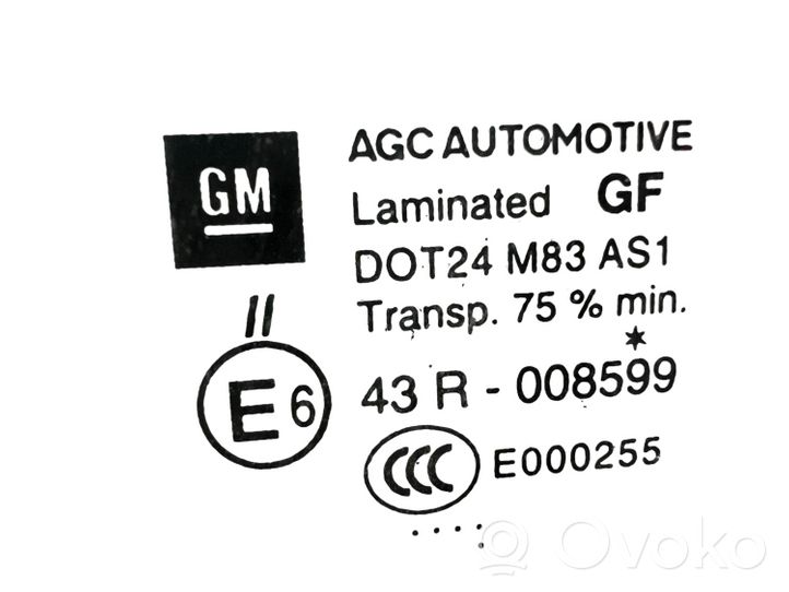 Opel Insignia A Front windscreen/windshield window 43R008599