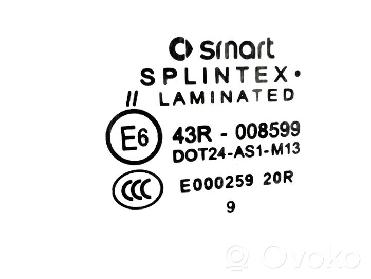 Smart ForTwo II Tuulilasi/etulasi/ikkuna 43R008599