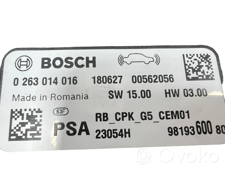 Peugeot 3008 II Centralina/modulo sensori di parcheggio PDC 9819360080