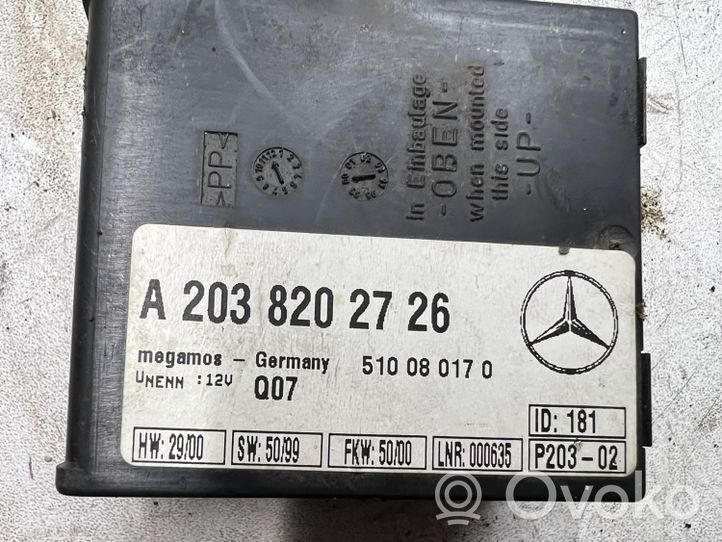 Mercedes-Benz S W220 Centralina/modulo allarme A2038202726