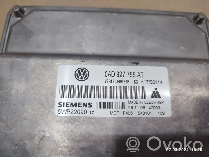 Volkswagen Touareg I Vaihdelaatikon ohjainlaite/moduuli 0AD927755AT
