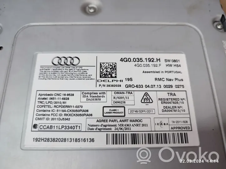 Audi A6 S6 C7 4G Unité principale radio / CD / DVD / GPS 4G0035192H