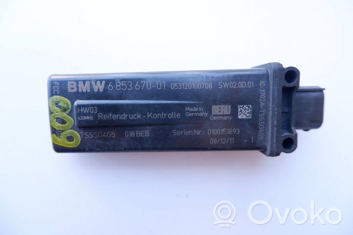 BMW 7 F01 F02 F03 F04 Sterownik / Moduł kontroli ciśnienia w oponach 6853670