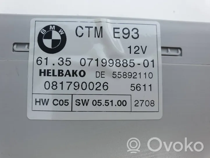 BMW M3 e92 Moduł / Sterownik szyberdachu 07199885