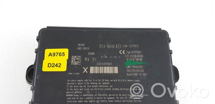 Land Rover Range Rover L405 Module de contrôle sans clé Go HPLA-19H440-AD