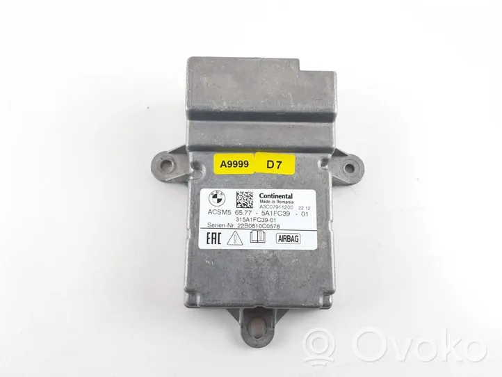 BMW 5 G30 G31 Module de contrôle airbag 5A1FC39