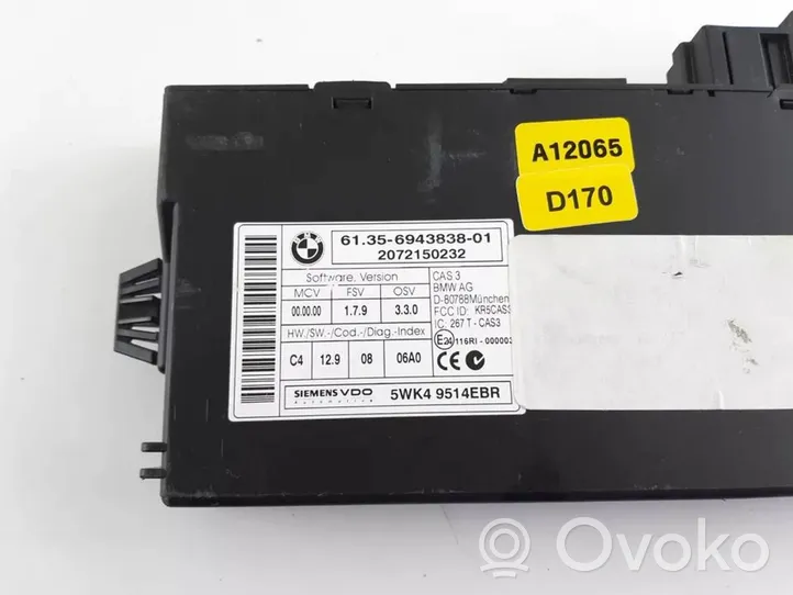 BMW X5 E70 Unité de contrôle module CAS 6943838