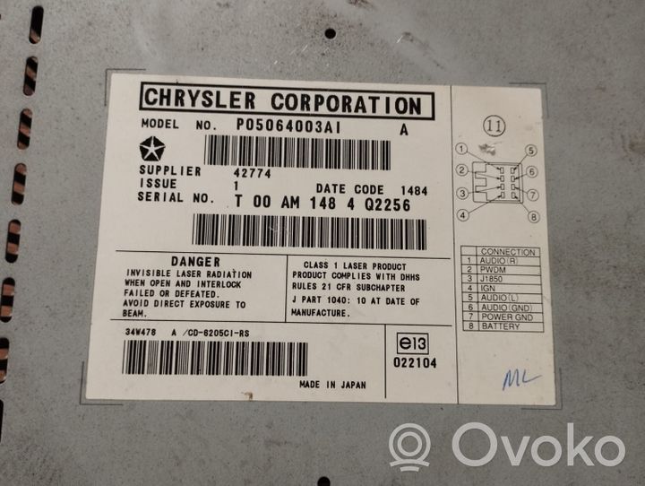 Chrysler Voyager CD/DVD чейнджер P05064003AI
