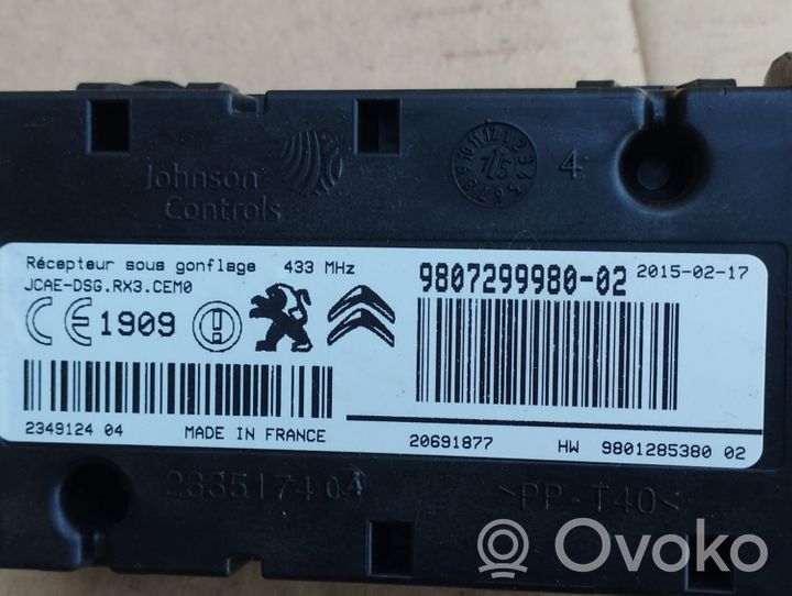 Peugeot 508 Tire pressure control unit 9807299980