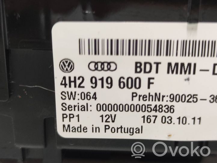 Audi A8 S8 D4 4H Multimedian ohjauslaite 4H2919600F