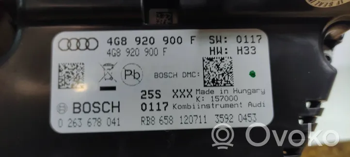 Audi A6 C7 Tachimetro (quadro strumenti) 4G8920900F