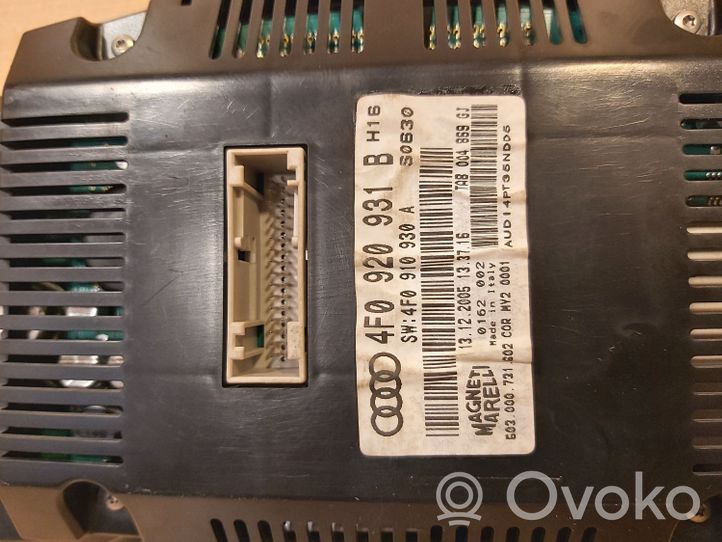 Audi A6 S6 C6 4F Compteur de vitesse tableau de bord 4F092931B