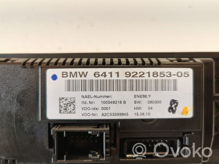 BMW 3 E90 E91 Climate control unit 9221853