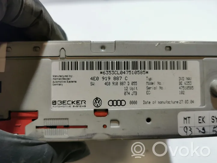 Audi A6 S6 C6 4F Stacja multimedialna GPS / CD / DVD 4E0919887C