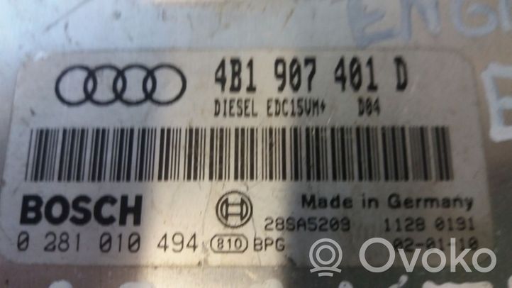 Audi A6 S6 C5 4B Блок управления двигателем ECU 0281010494