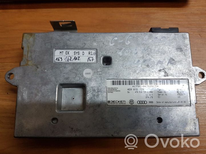 Audi A6 S6 C6 4F Module d'unité de commande de console centrale 4E0035729