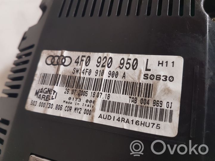 Audi A6 S6 C6 4F Spidometras (prietaisų skydelis) 4F0920950