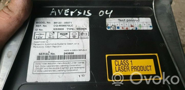 Toyota Avensis T250 Radija/ CD/DVD grotuvas/ navigacija 8612005071