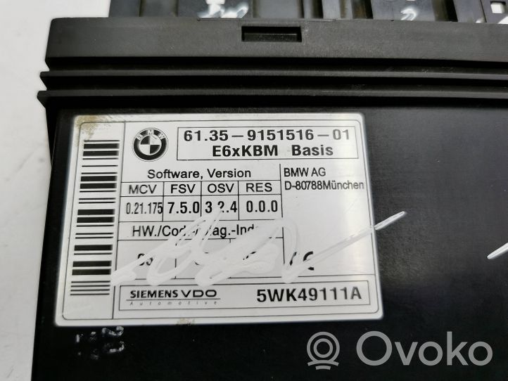 BMW 5 E60 E61 Komfortsteuergerät Bordnetzsteuergerät 9151516