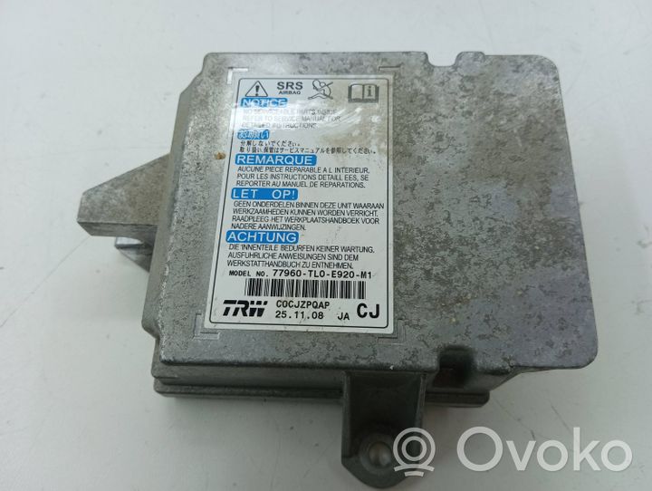 Honda Accord Module de contrôle airbag 77960TL0E920M1