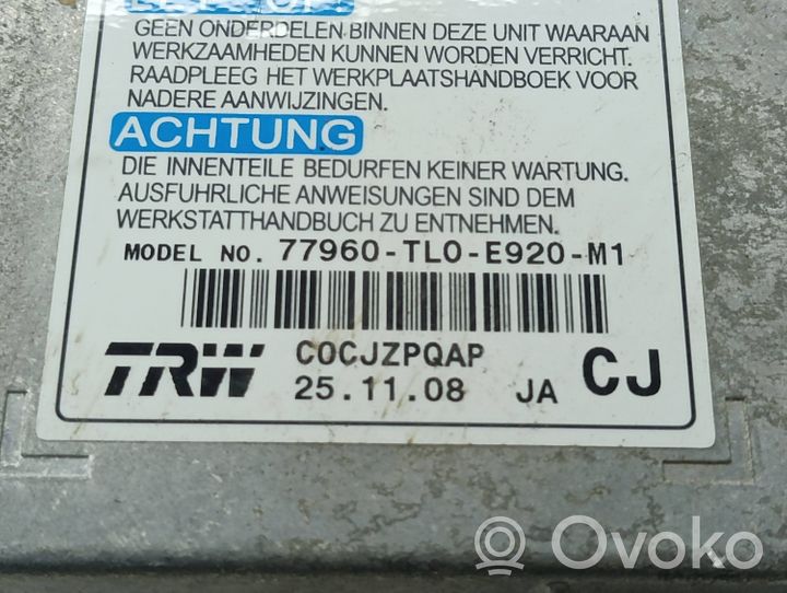 Honda Accord Sterownik / Moduł Airbag 77960TL0E920M1