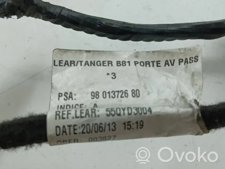 Citroen DS5 Faisceau de câblage de porte avant 9801372680
