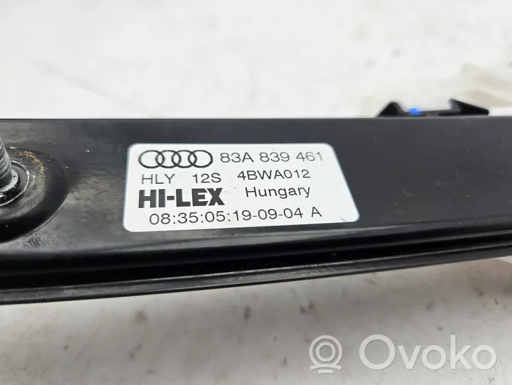 Audi Q3 F3 Mechanizm podnoszenia szyby tylnej bez silnika 83A839461