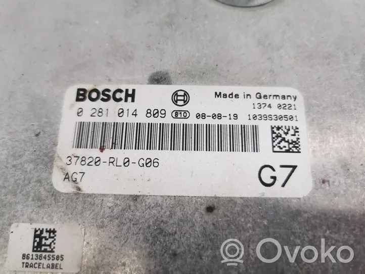 Honda Accord Sterownik / Moduł ECU 0281014809