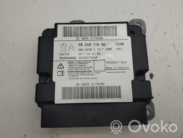 Peugeot 3008 II Module de contrôle airbag 9824811680