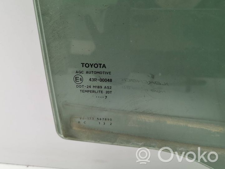 Toyota Auris 150 Vetro del finestrino della portiera posteriore 43R00048
