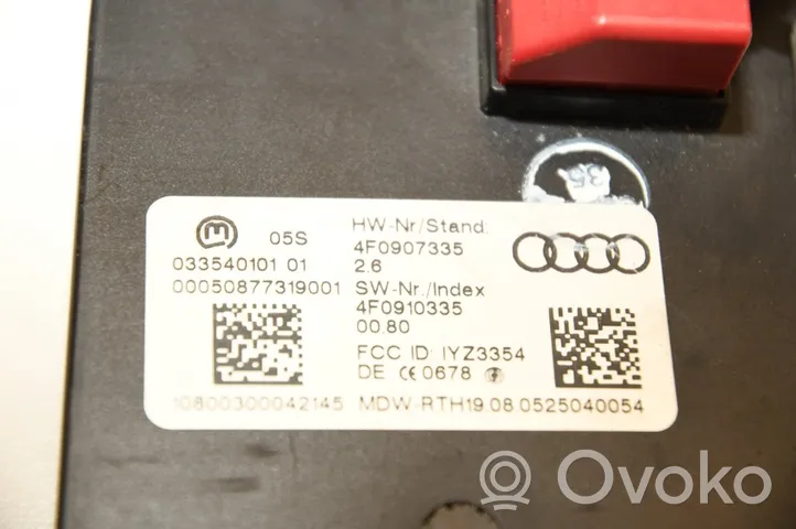 Audi A6 S6 C6 4F Oven keskuslukituksen ohjausyksikön moduuli 4F0907335