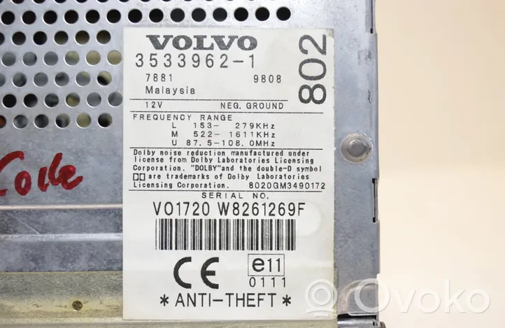 Volvo S40, V40 Unité principale radio / CD / DVD / GPS 3533962