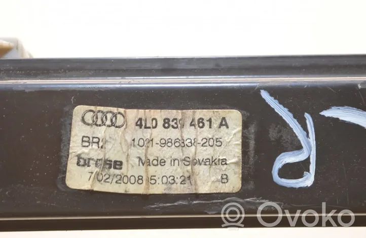 Audi Q7 4L Mechanizm podnoszenia szyby tylnej bez silnika 4L0839461A