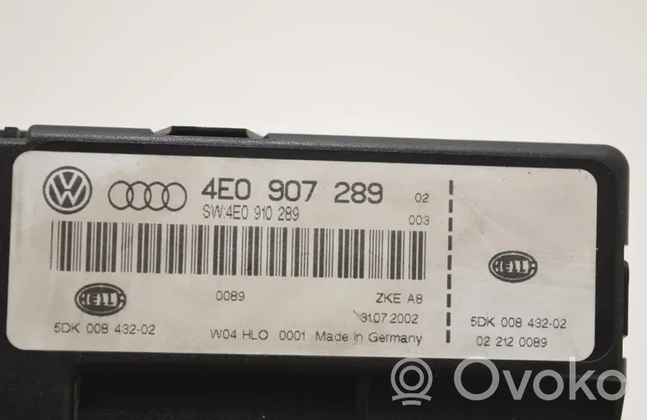 Audi A8 S8 D3 4E Module de contrôle carrosserie centrale 5DK008432-02