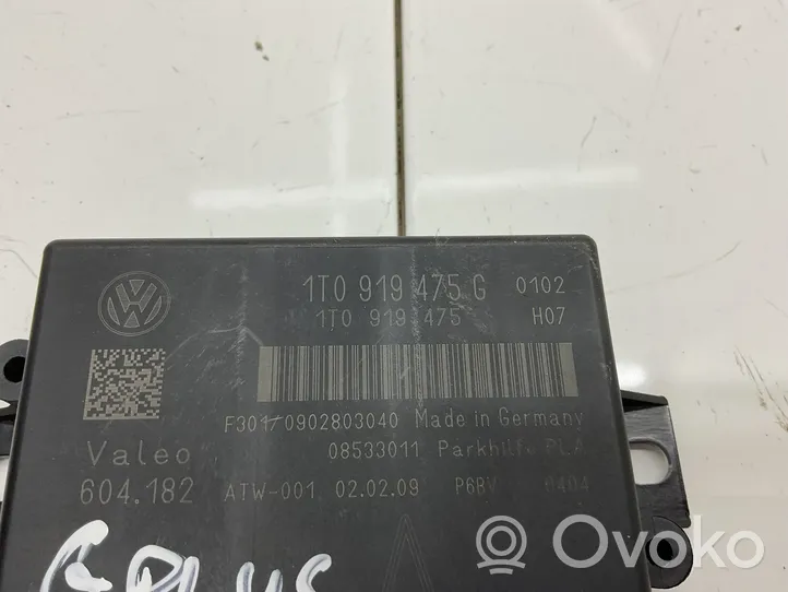 Volkswagen Golf Plus Unité de commande, module PDC aide au stationnement 1T0919475G