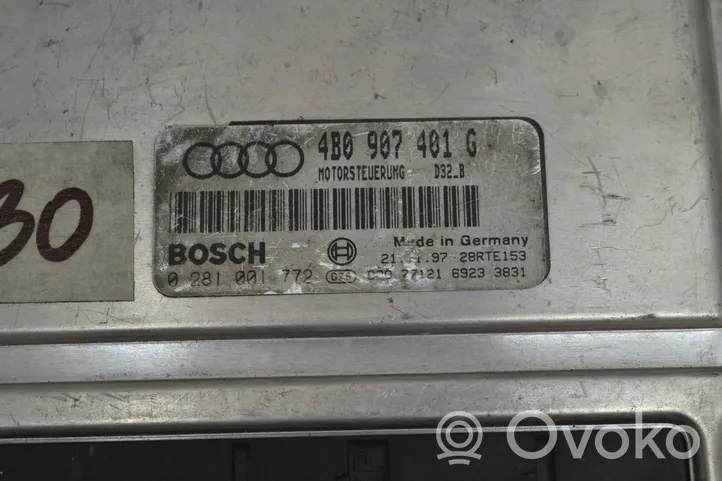 Audi A6 S6 C5 4B Moottorin ohjainlaite/moduuli 4B0907401G