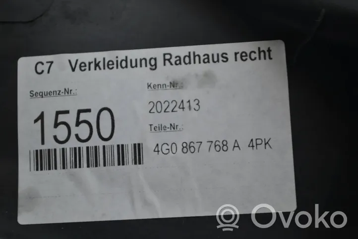 Audi A6 S6 C7 4G Galinio slenksčio apdaila (vidinė) 4G0867768A