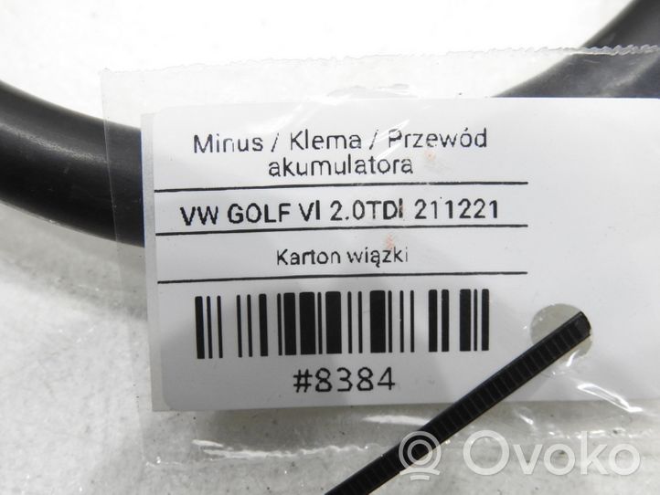 Volkswagen Golf VI Câble négatif masse batterie 1T0971235A