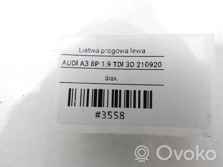 Audi A3 S3 8P Listwa progowa przednia / nakładka 8P3853491D