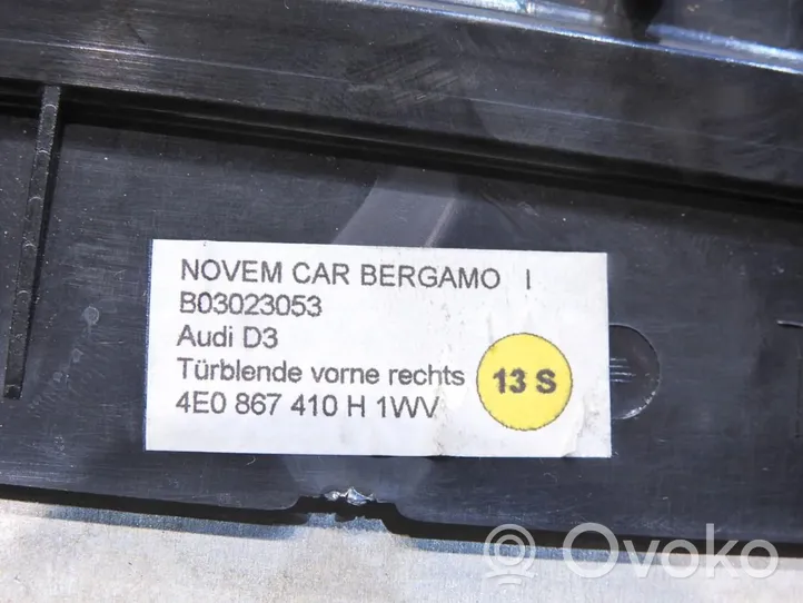 Audi A8 S8 D3 4E Garniture de panneau carte de porte avant 4E0867410H