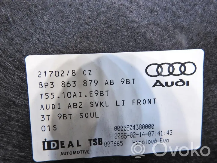 Audi A3 S3 8P Tavaratilan sivuverhoilu 8P3863879AB