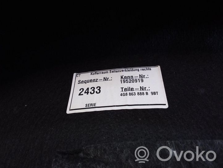 Audi A7 S7 4G Takaluukun alaosan verhoilusarja 4G8863888B