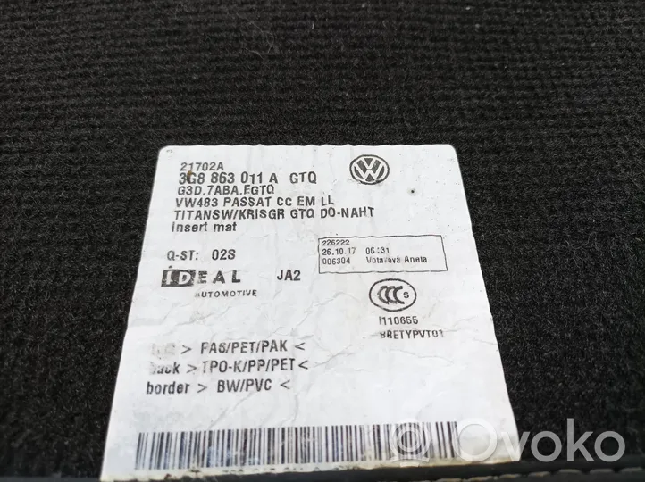 Volkswagen Arteon Tapis de sol / moquette de cabine avant 3G8863011A