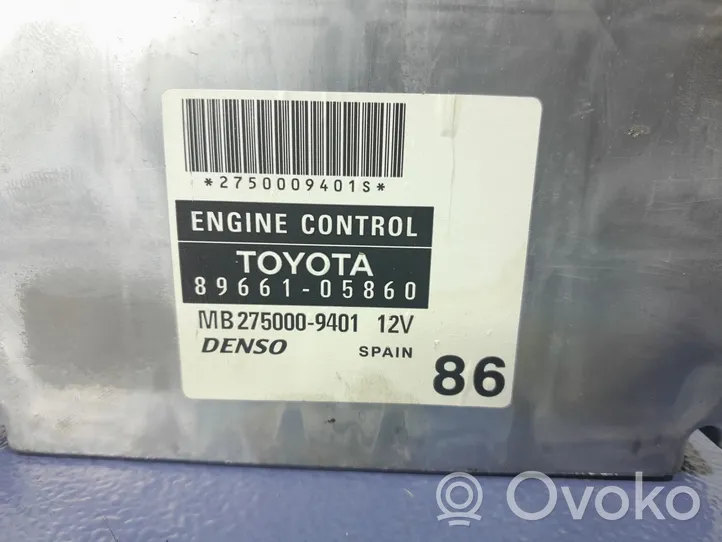 Toyota Avensis T250 Moottorin ohjainlaite/moduuli (käytetyt) 89661-05860