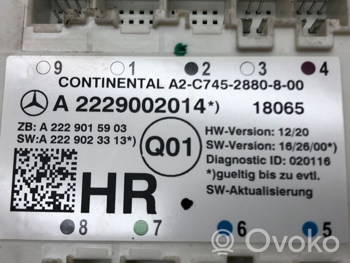 Mercedes-Benz GLC X253 C253 Durų elektronikos valdymo blokas A2229002014