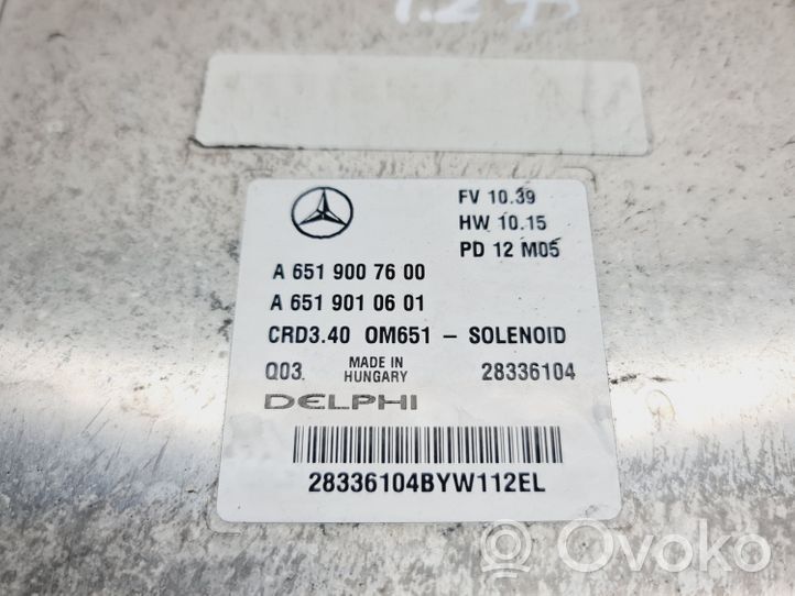 Mercedes-Benz B W246 W242 Moottorin ohjainlaite/moduuli A6519007600