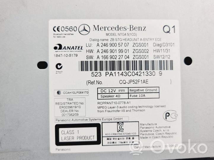 Mercedes-Benz B W246 W242 Navigaatioyksikkö CD/DVD-soitin A2469005707